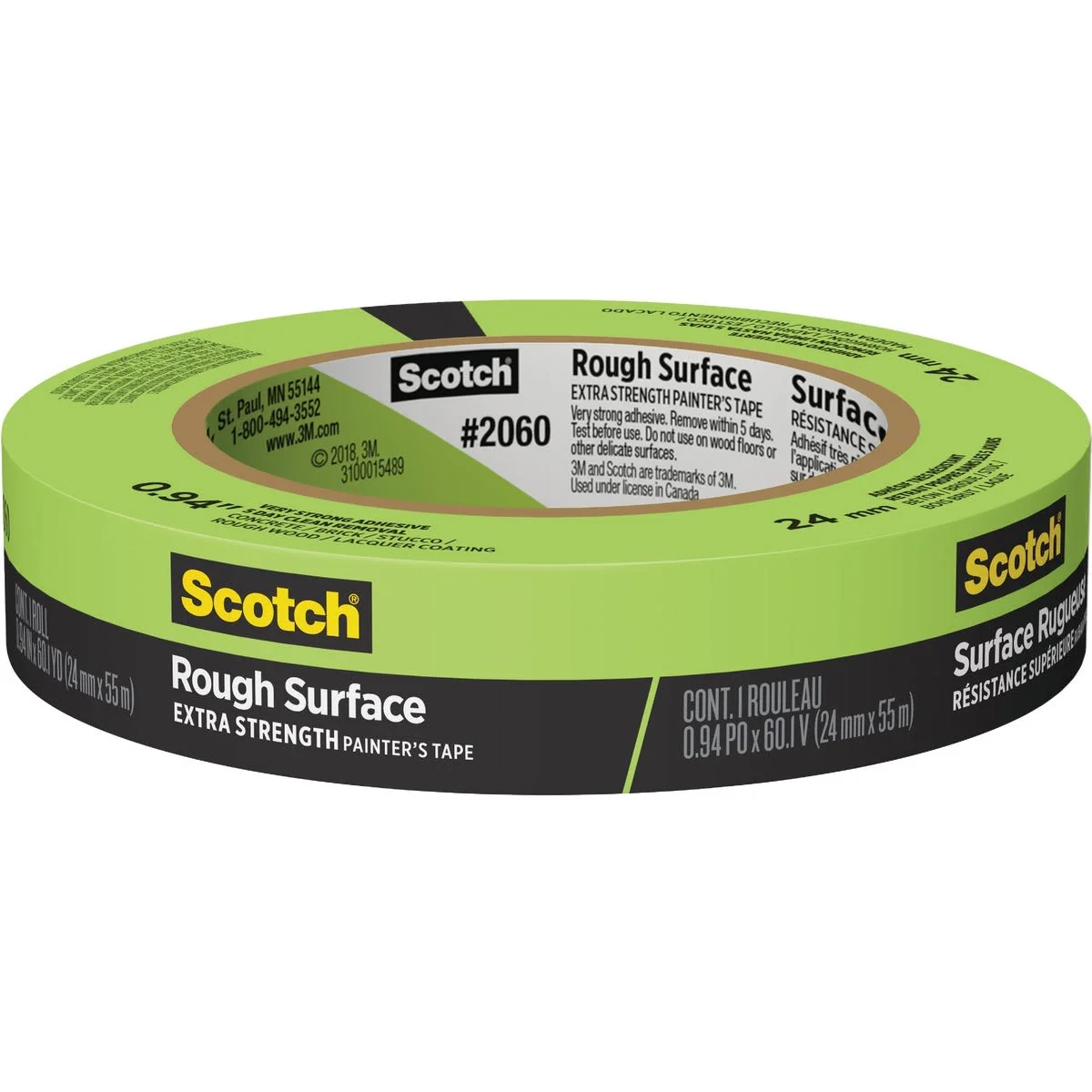 Original 3M Scotch Green Rough Surface Painter’s Tape 0.94 in. x 60 yd. Durable
