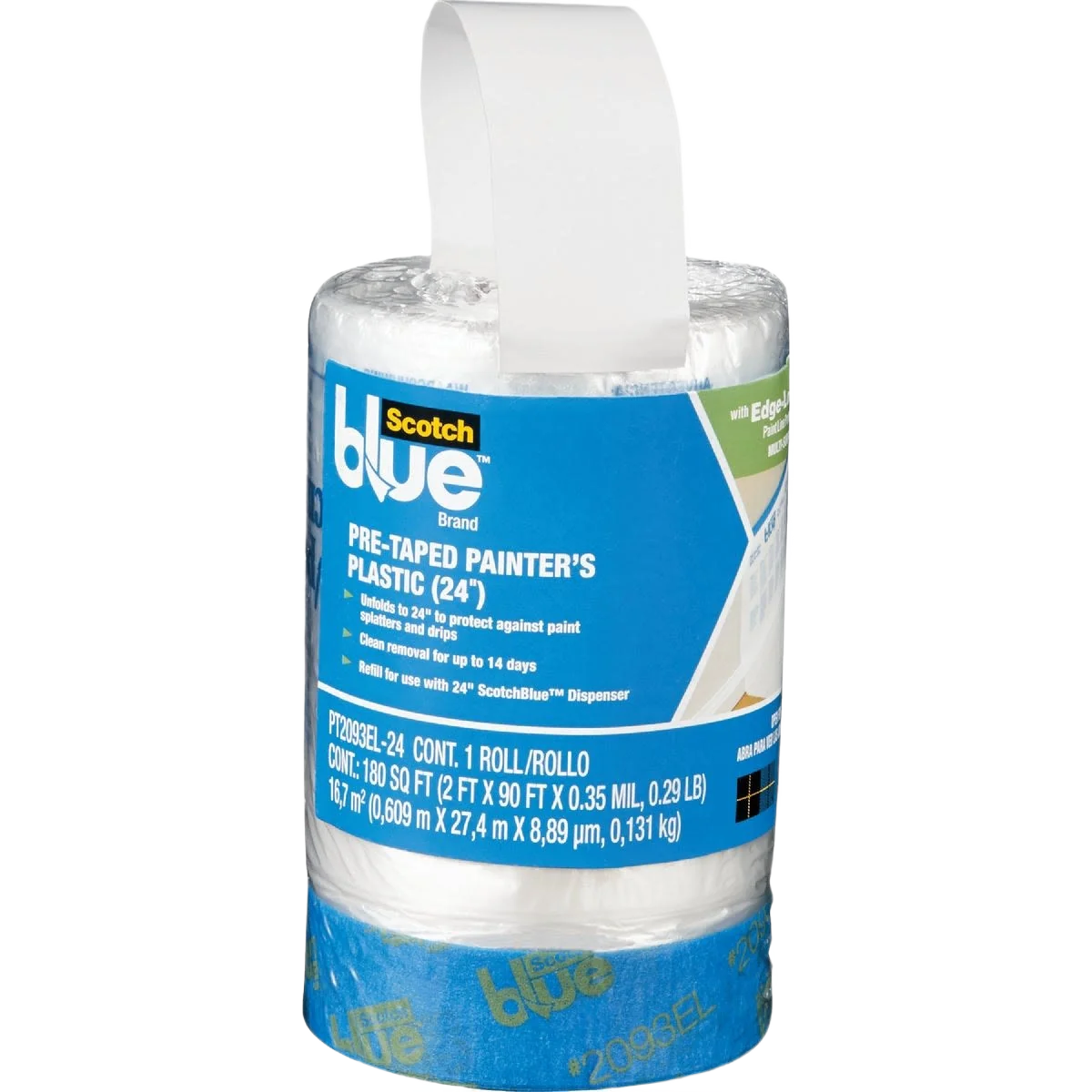 Expertly Made Scotch Pre-Taped Painter’s Plastic Drop Cloth Refill 24 in. x 90 ft. Excellent