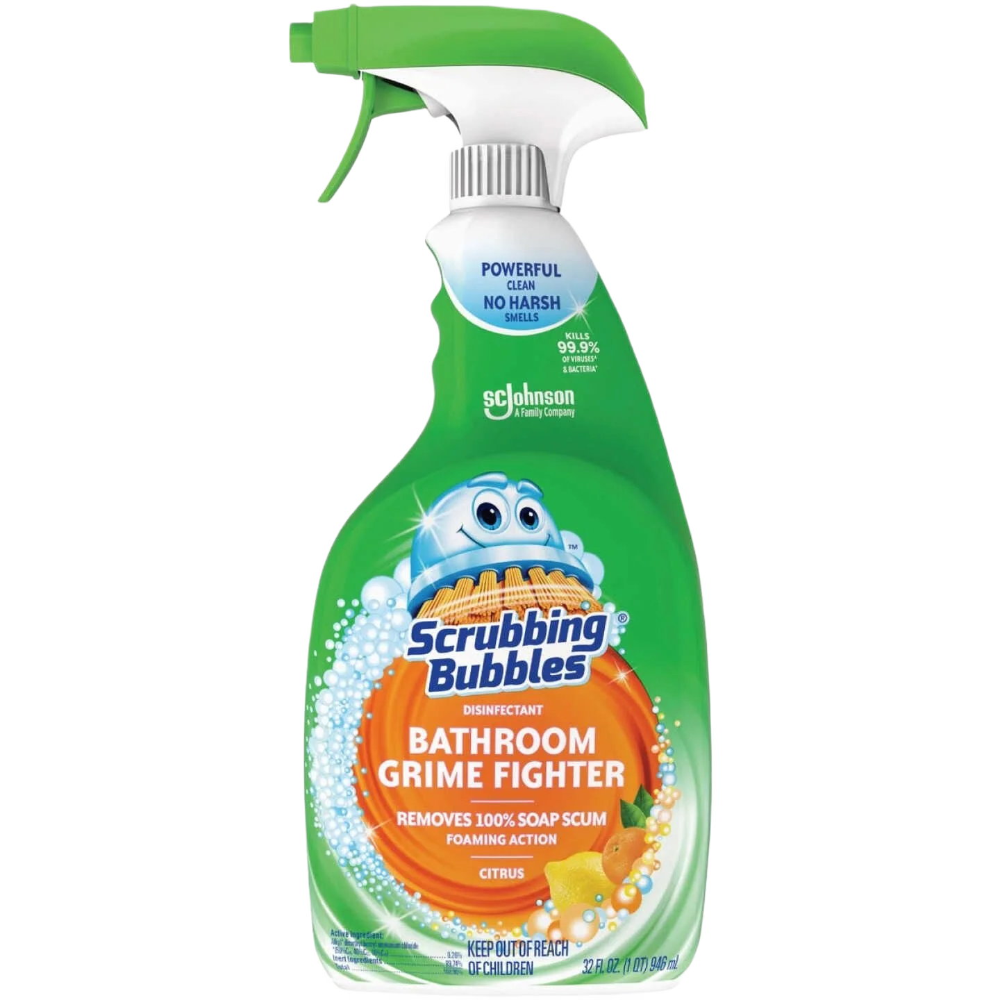 Functional Scrubbing Bubbles Citrus Disinfectant Bathroom Grime Fighter Cleaner 32 oz. Verified