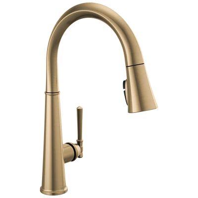 Fine Crafted Delta Emmeline Champagne Bronze Single Handle Pull Down Kitchen Faucet Reliable