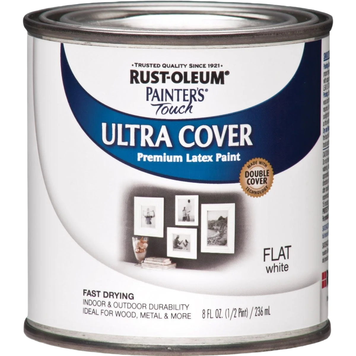 Healthy Rust-Oleum Ultra Cover Multi-Purpose Flat White Brush-On Paint 1 2 Pint Traditional
