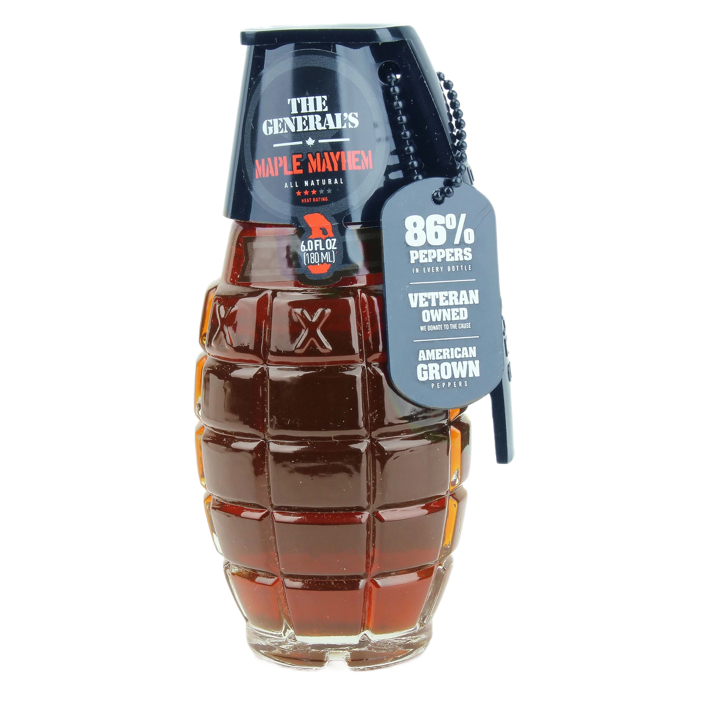Stylish The General’s Maple Mayhem All-Natural Hot Sauce Grenade Bottle 6 oz. Environmentally Friendly