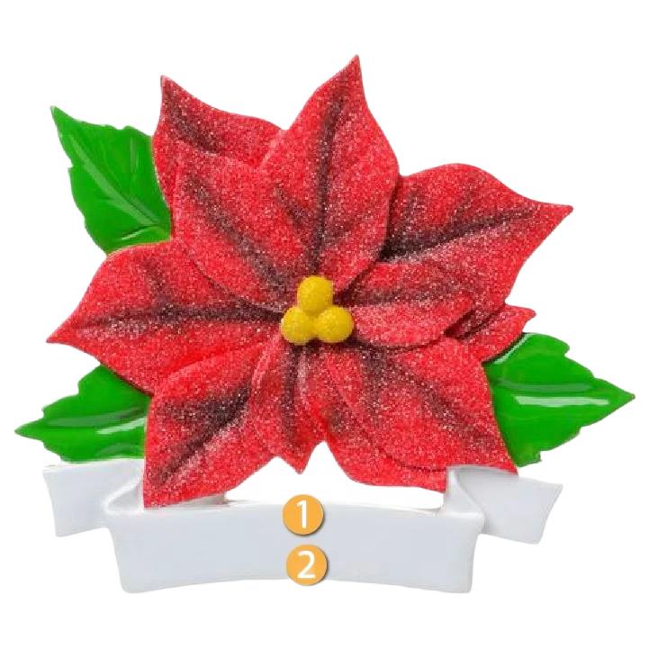 Expertly Made PolarX Personalized Red Poinsettia Ornament Advanced
