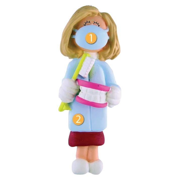 Effective Ornament Central Personalized Blonde Female Hygienist Ornament Breathable