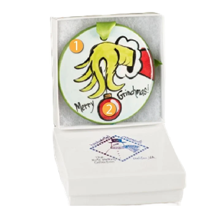 World-Class Nola Watkins Collection Personalized Merry Grinchmas Ornament Green