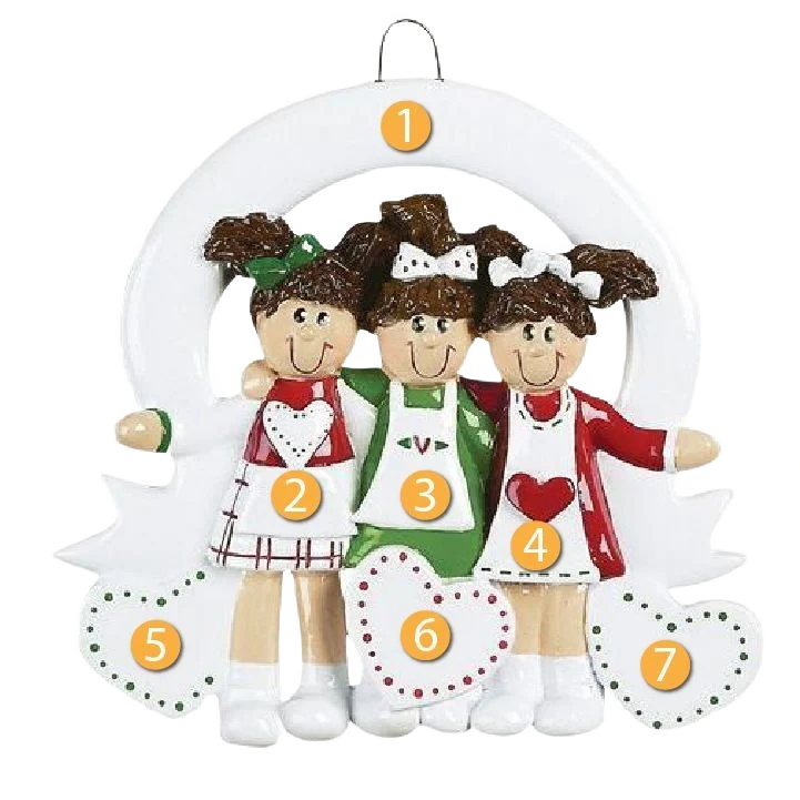 Clean Rudolph Me Personalized 3 Friends Sisters Ornament Classic