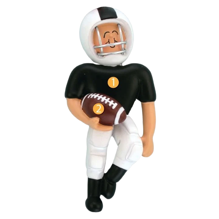 Effective Ornament Central Personalized Male in Black White Uniform Playing Football High-Quality
