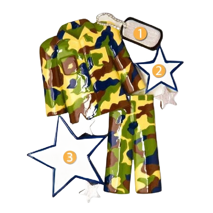Casual PolarX Personalized Camo Fatigues Ornament Selected