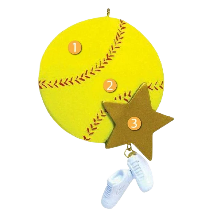 High-End Rudolph Me Personalized Softball Star Ornament Exceptional