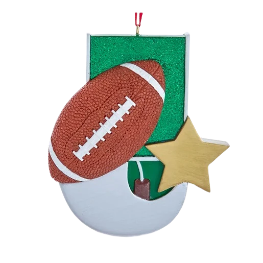Powerful Kurt S. Adler Personalized Football with Star Ornament Premium