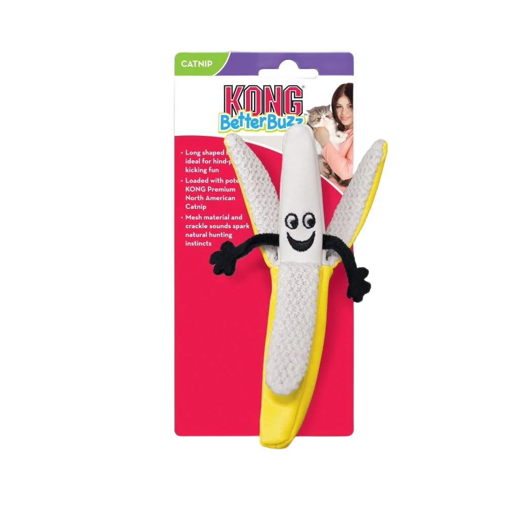 Prestigious KONG Better Buzz Banana Cat Toy Classic