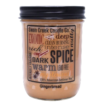 Outstanding Swan Creek Gingerbread Pantry Jar Candle 12 oz. Original Design