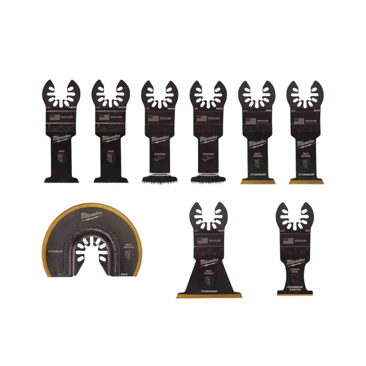 Flexible Milwaukee OPEN-LOK™ 9-PC Multi-Tool Blade Kit Carefully Designed