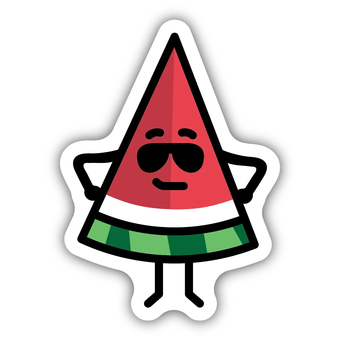 High-Performance Stickers Northwest Watermelon with Sunglass Sticker Convenient