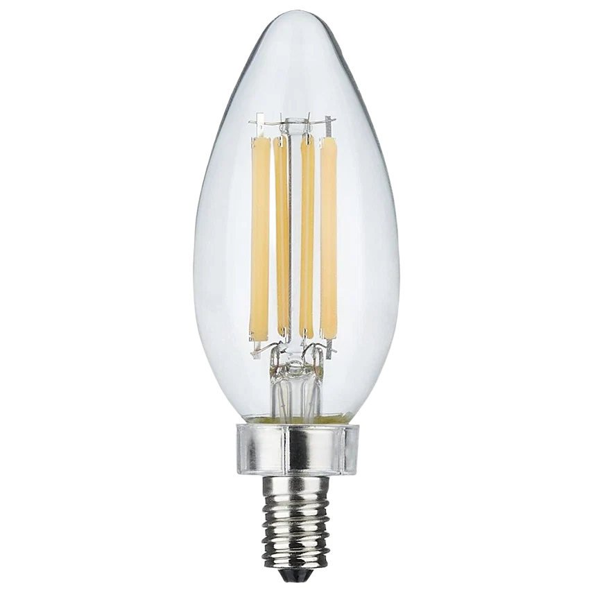 Powerful Satco 8 Watt C11 LED Clear Natural Light Candelabra Light Bulb Refined