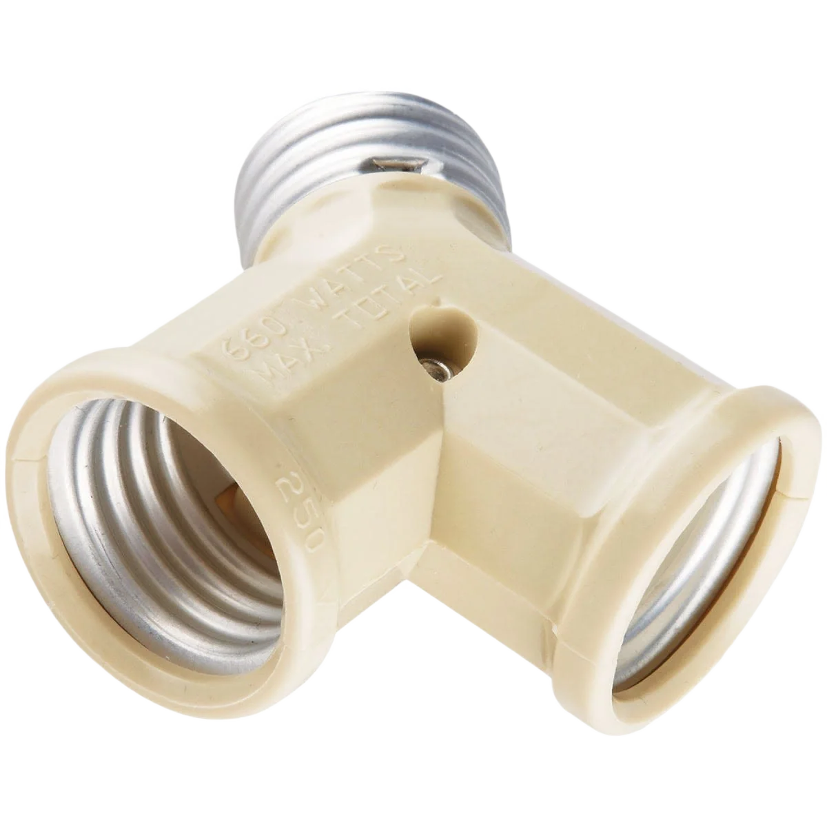 High-Grade Leviton Ivory 125V Twin Socket Adapter Practical