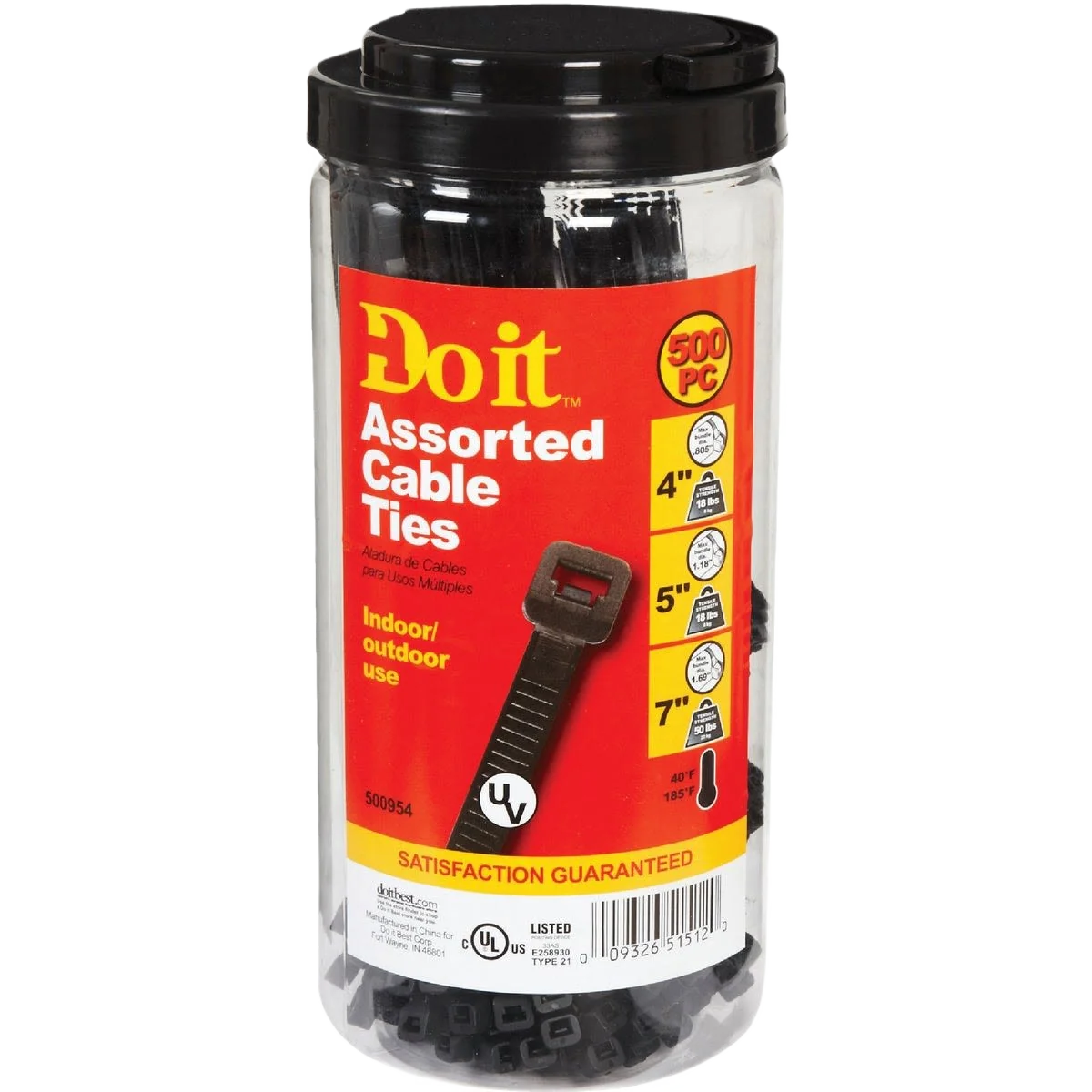 Original Design Do it Weather Resistant Cable Tie Assortment Innovative