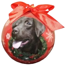 Healthy E S Pets Chocolate Labrador Christmas Ball Ornament Fast