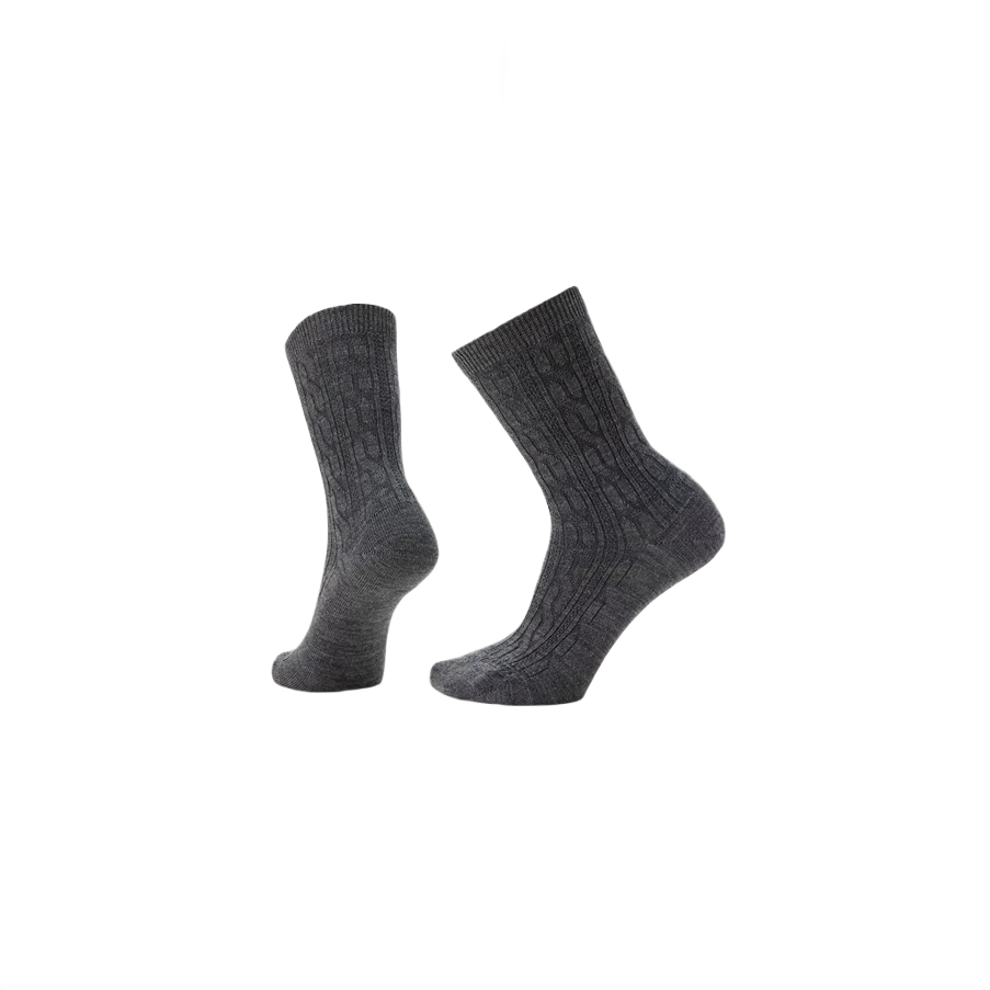 Dependable Smartwool Medium Gray Everyday Cable Crew Socks Original Design