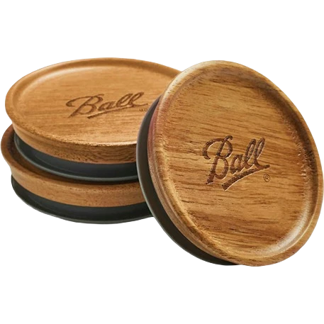 Durable Ball Wide Mouth Wooden Lids 3 Pack Safe