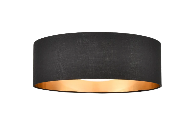 Natural Millennium Lighting 1 Fixture Black Fabric Rosata Flush Mount Traditional