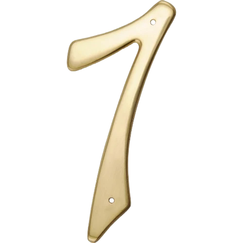 Enhanced Hillman 4-In. Nail-On Brass House Number 7 Traditional
