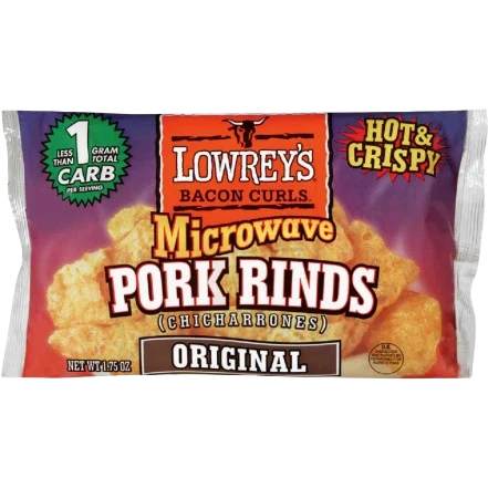 Healthy Lowrey’s Bacon Curls Microwave Pork Rinds 1.75 oz. Sustainable