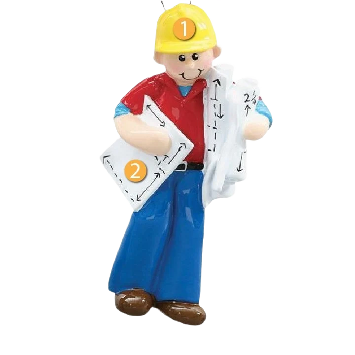 Soft Rudolph Me Personalized Construction Guy Ornament Professional