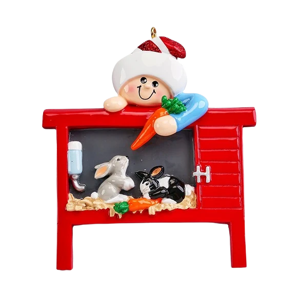 Original Rudolph Me Personalized Loves Bunnies Ornament Long-Lasting