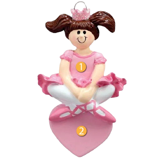 Pure Rudolph Me Personalized Brunette Ballet Princess Ornament Relaxed