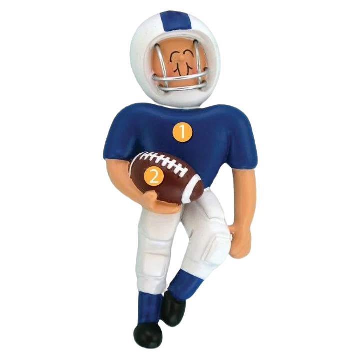 Classic Ornament Central Personalized Blue Football Uniform Ornament Natural