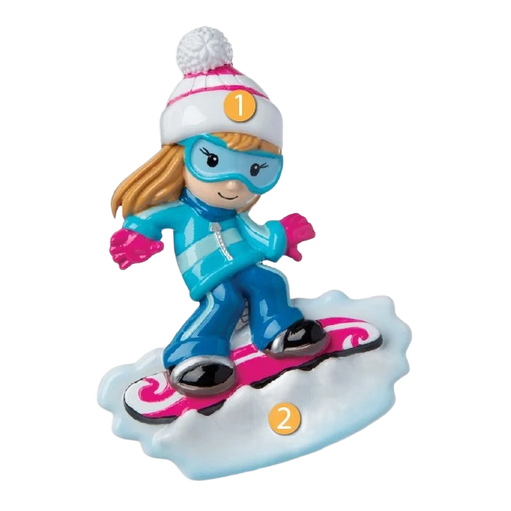 Soft PolarX Personalized Girl Snowboarder Ornament Elegant