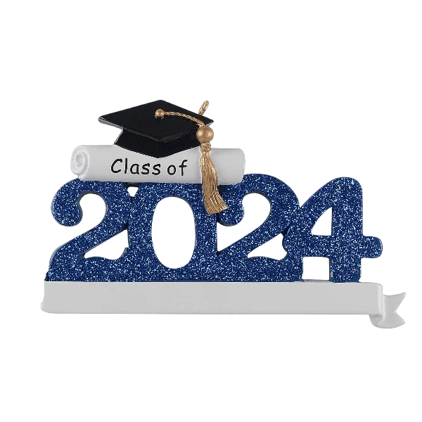 Reusable Rudolph Me 2024 Blue Graduation Personalized Ornament Casual