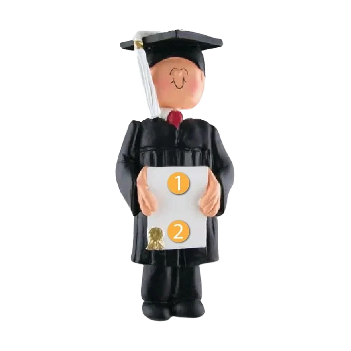 Next-Generation Ornament Central Personalized Male Graduate Ornament Solid