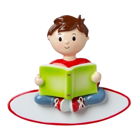 Luxury PolarX Personalized Boy Reading a Book Ornament Efficient