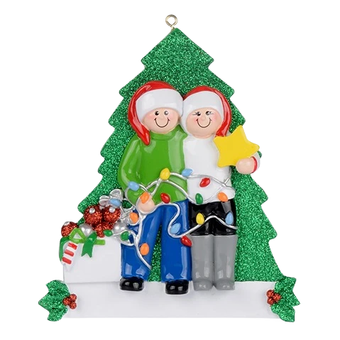 Optimized Rudolph Me Personalized Family of Two Decorating Ornament Recyclable