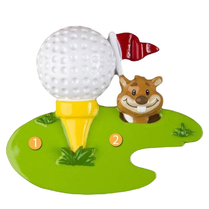 Professional PolarX Personalized Golf Ball on Tee Ornament Fashionable