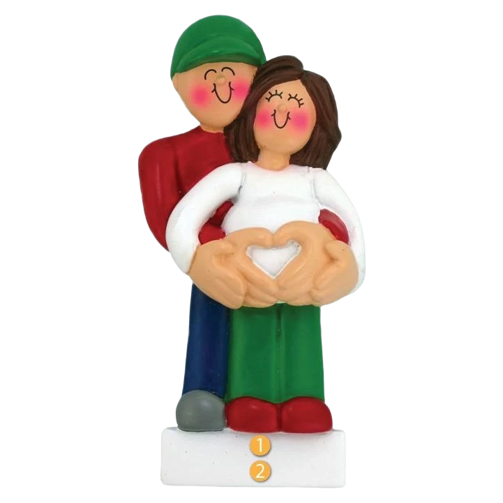 Effective Ornament Central Personalized Brunette Female Pregnancy Ornament Next-Generation