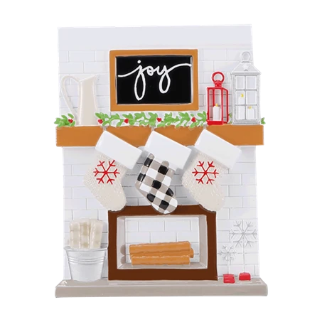 Exceptional PolarX Personalized Family of 3 Fireplace Mantle Ornament Fine