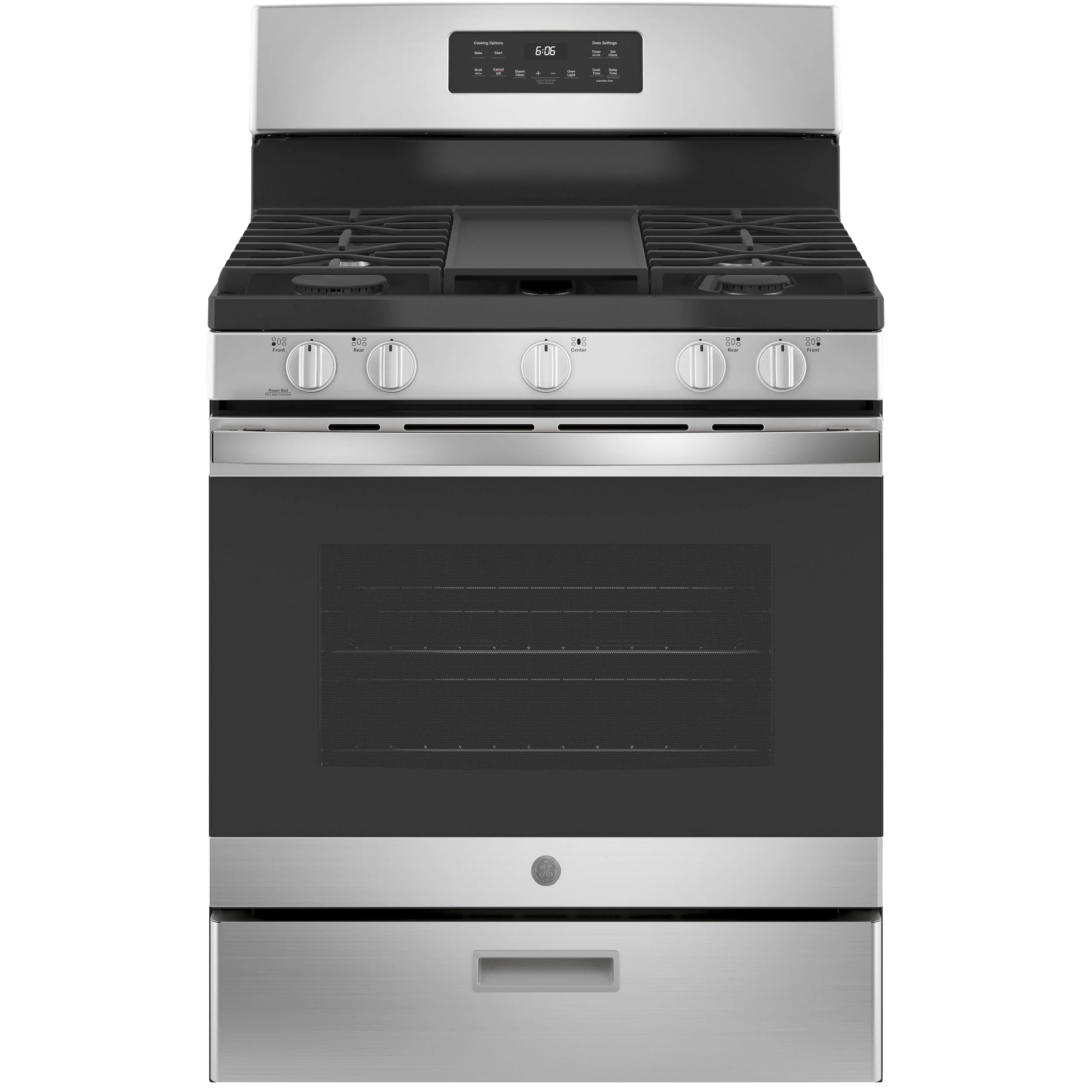 Contemporary GE® 30 -Standing Gas Range Powerful