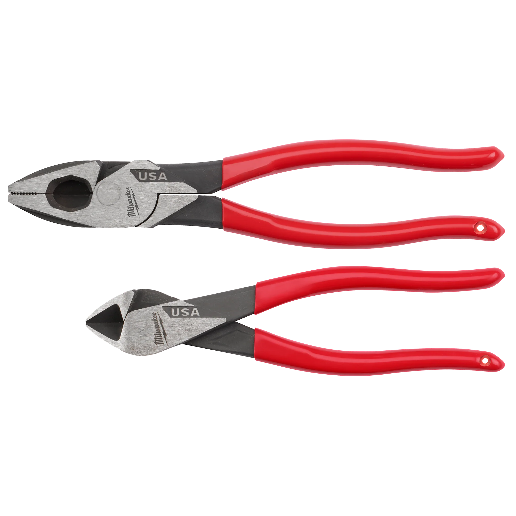 Optimized Milwaukee 2 PC. Dipped Grip Cutting Pliers Set USA Crafted