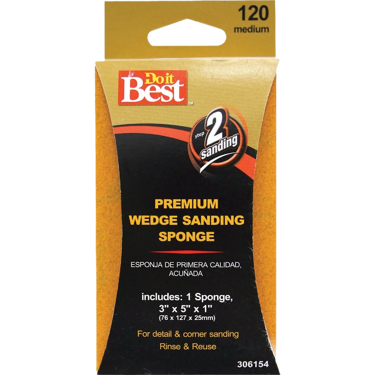 Superior Do it Medium 120-Grit Premium Wedge Sanding Sponge Reusable