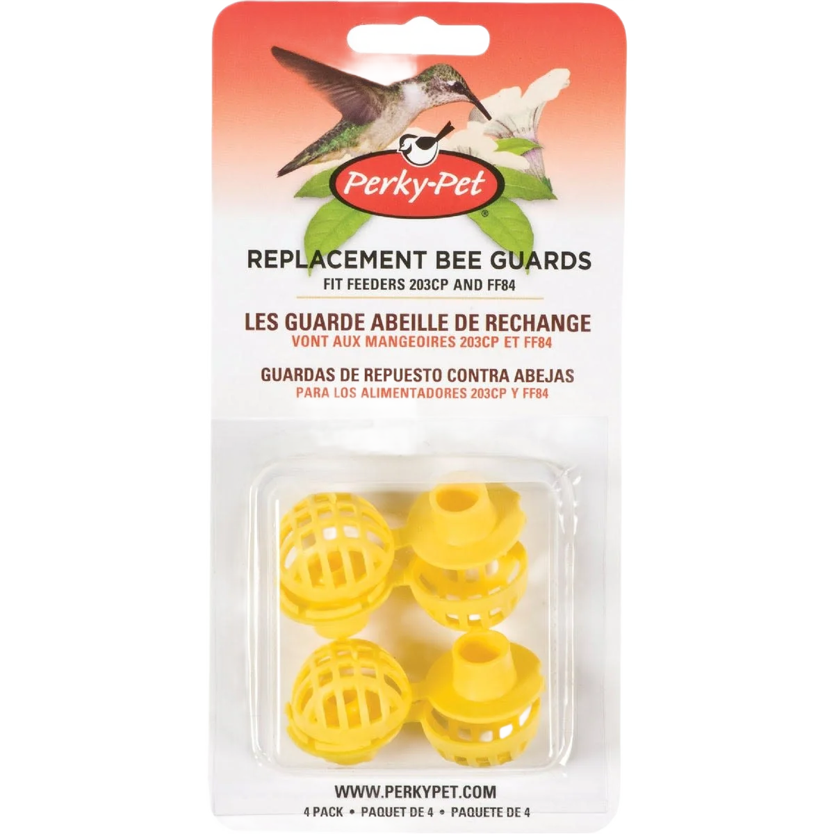 Optimized Perky-Pet Yellow Plastic Hummingbird Feeder Bee Guard 4-Pack Detailed
