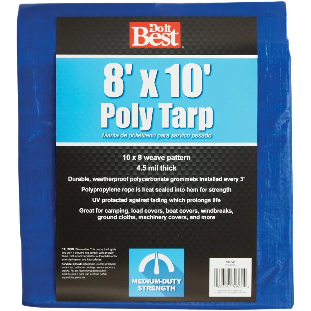 Dependable Do it Blue Medium Duty Poly Tarp 8 Ft. x 10 Ft. Optimized