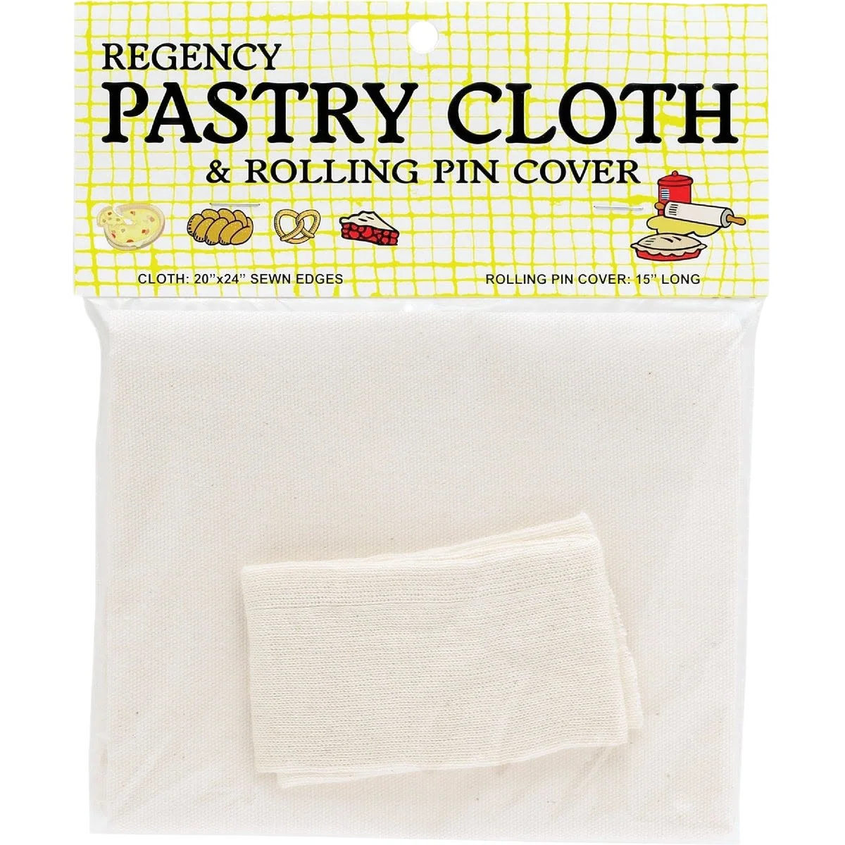 Smooth Regency Pastry Cloth and Rolling Pin Cover Set Superior