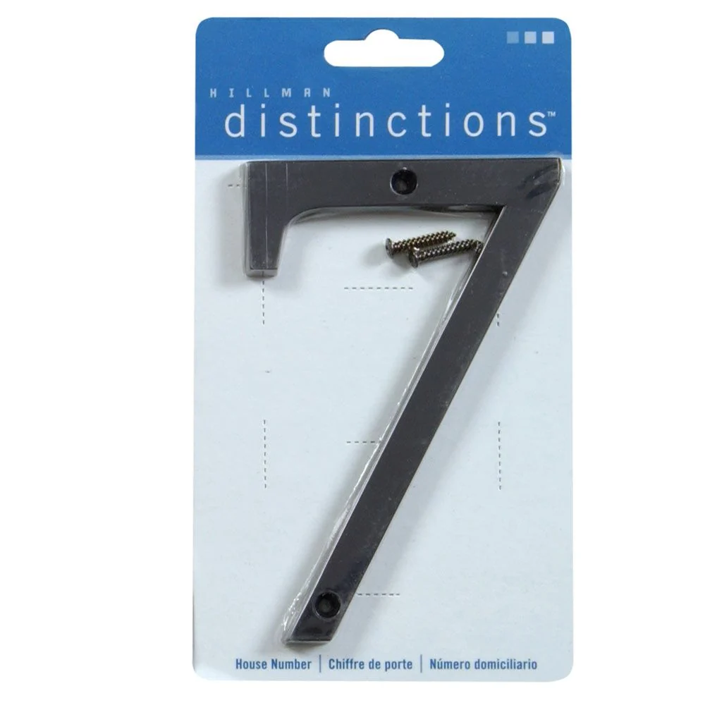 Premium Material Hillman Distinctions 4-In. Flush Mount Black House Number 7 Elegant