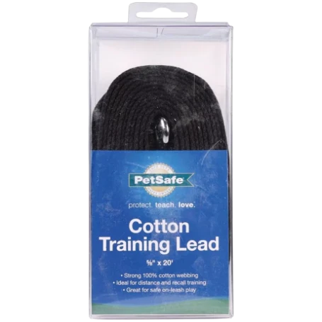 Elegant PetSafe Black Cotton Training Lead 20 ft. Original Design
