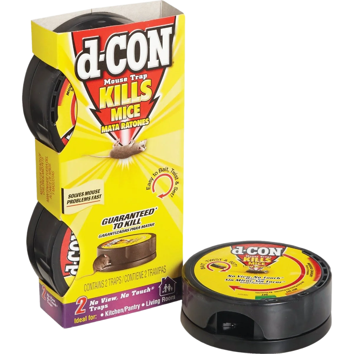 Elegant d-Con No View No Touch Mechanical Mouse Trap 2-Pack Professional