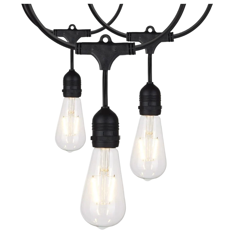Sustainable Satco 24′ LED Vintage Bulb Indoor Outdoor Warm White String Lights High-Grade