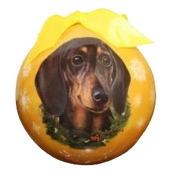 Refined E S Pets Black Dachshund Christmas Ball Ornament Solid
